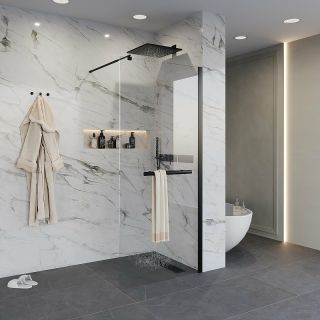 Душевая перегородка Niagara NG-681-10BLACK 100см чёрный/прозрачное